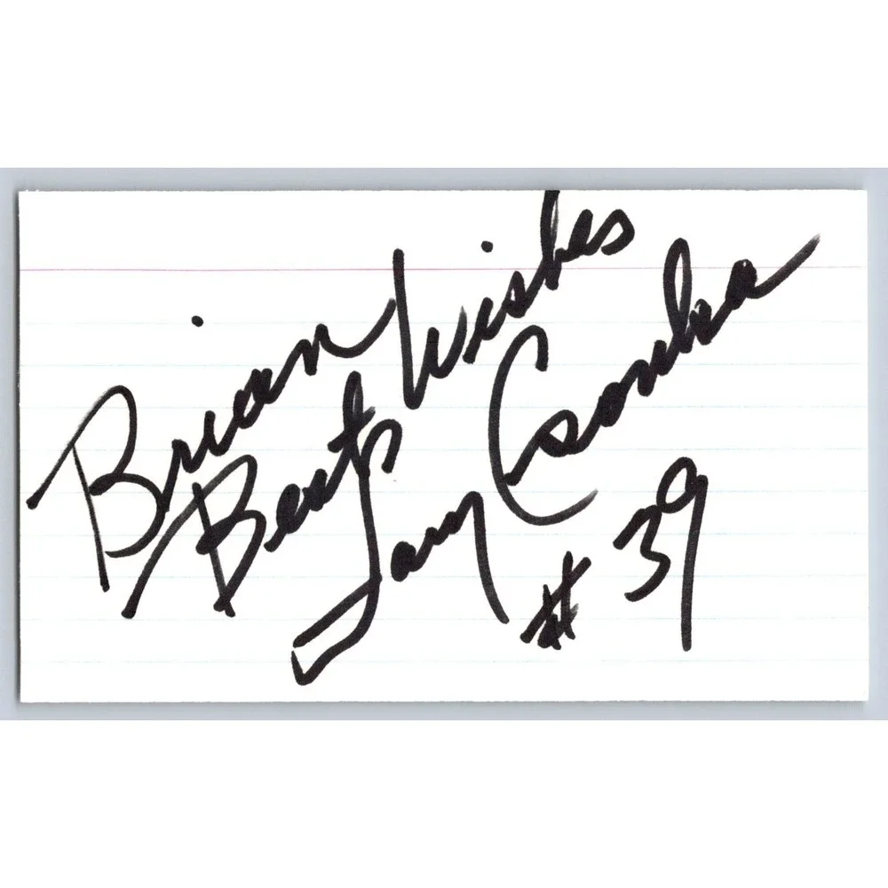 Larry Csonka Autograph Index Card‎ HOF #39 Miami Dolphins